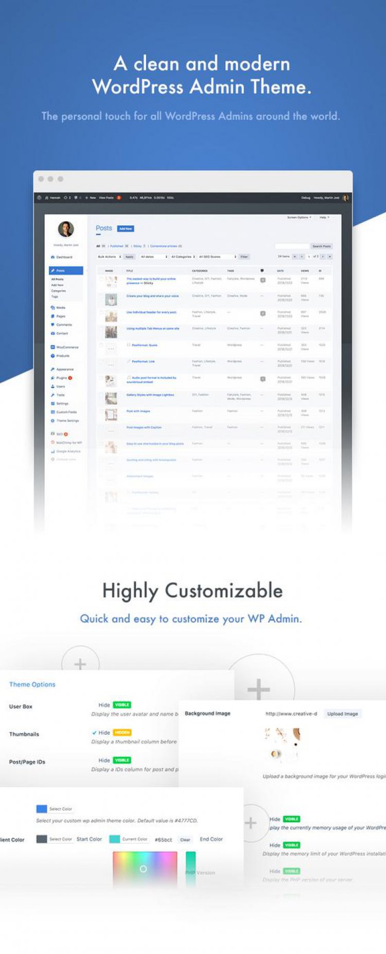 wphave Admin v2.6 - giao diện trang quản trị WordPress hiện đại ‎
