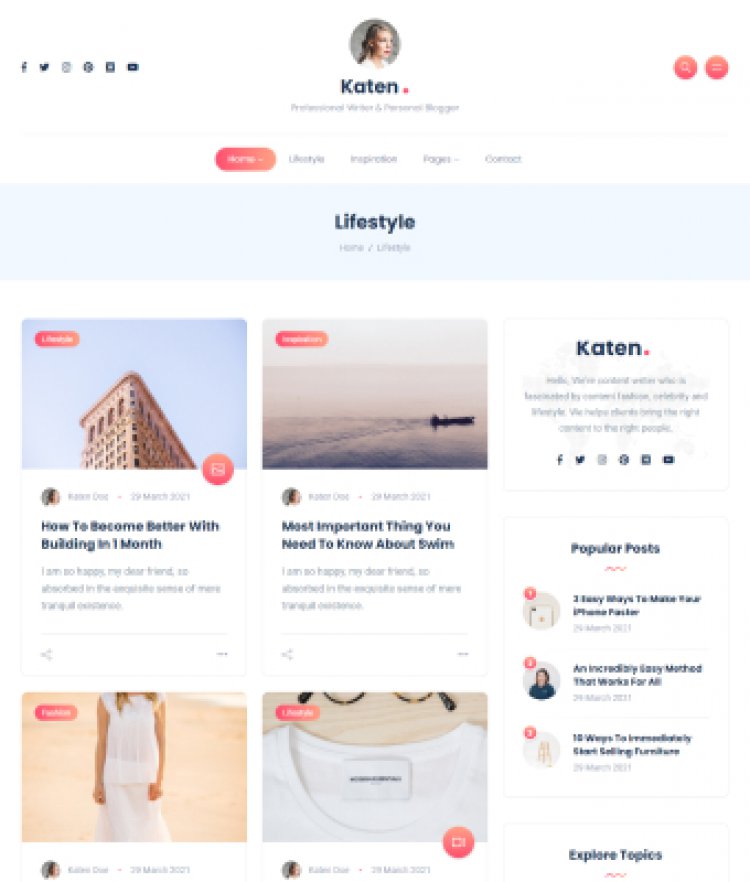 Katen - HTML Template cho Tạp chí & Blog cá nhân