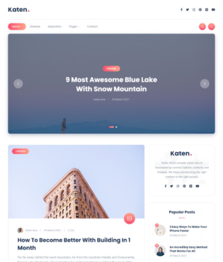 Katen - HTML Template cho Tạp chí & Blog cá nhân