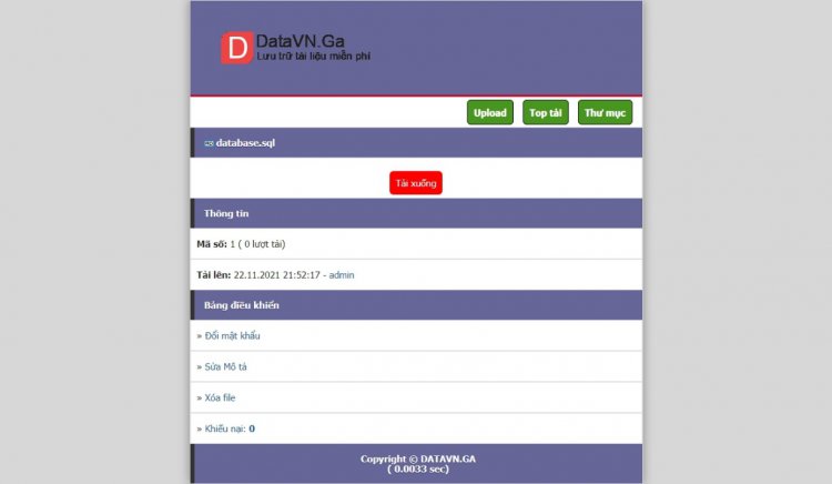 Share code web Upload tập tin DataVN.Ga