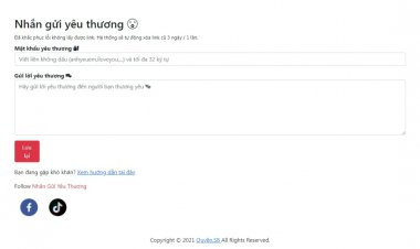 Share code website gửi lời nhắn yêu thương