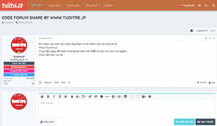 Share code Forum giống diendanit