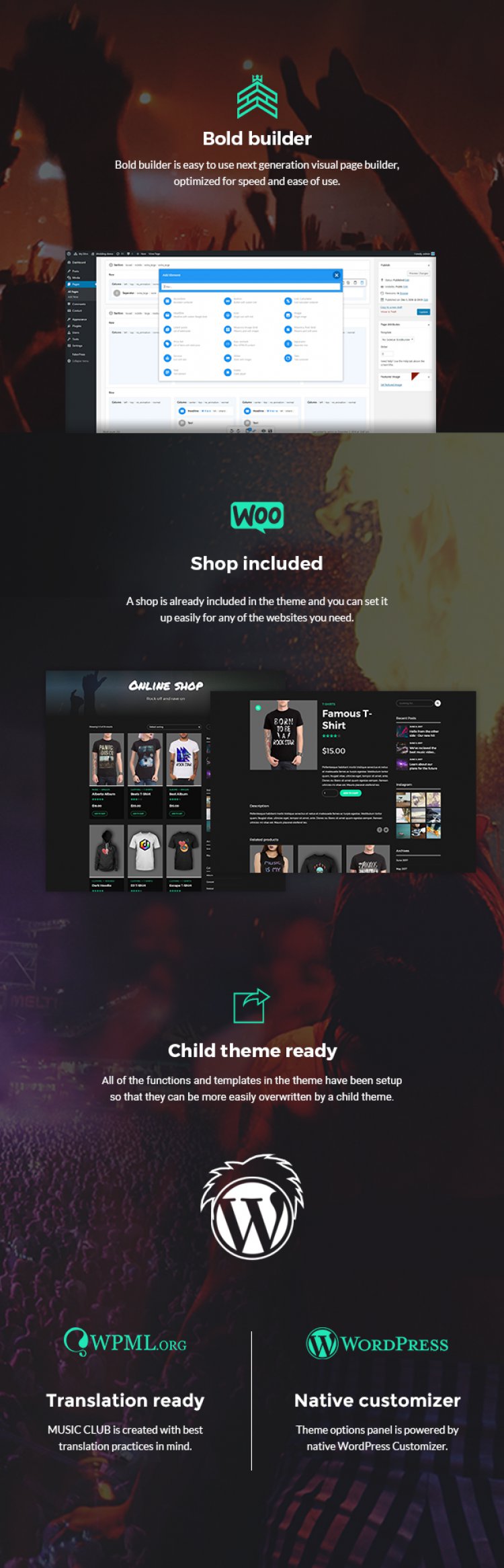 Music Club – Studio, Label, Band, DJ or Singer WordPress Theme